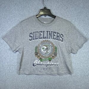 DH‎ Apparel Shirt Women's L Gray Sideliners Football Champions 1998 Crop Top